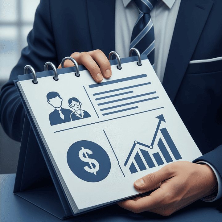 A conceptual image of a document representing Social Security benefits, with a graph showing increasing income over time for a retired couple.